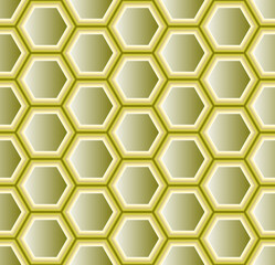 Honeycomb - seamless vector pattern of three-dimensional hexagons