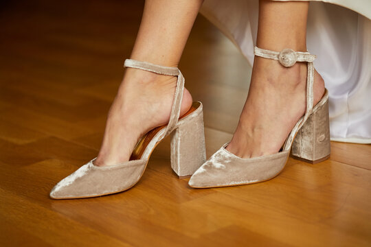 tacos, calzado, mujer, pie