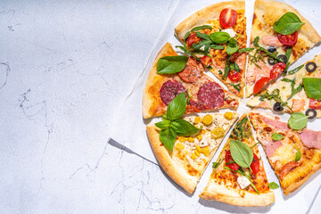 Various taste pizza set