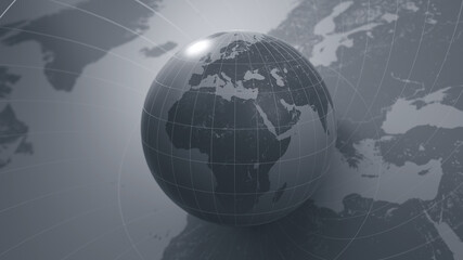World map banner concept. Detailed flat map of continents. 3d rendering