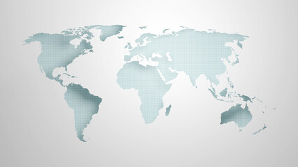 Fototapeta na wymiar World map banner concept. Detailed flat map of continents. 3d rendering