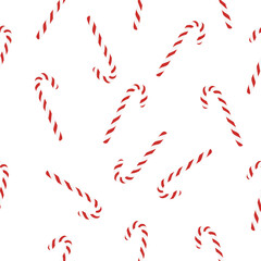 Christmas candy cane on white background pattern