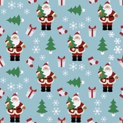 Pattern New year Merry Christmas Holiday Santa