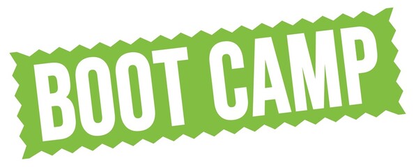 BOOT CAMP text written on green stamp sign.