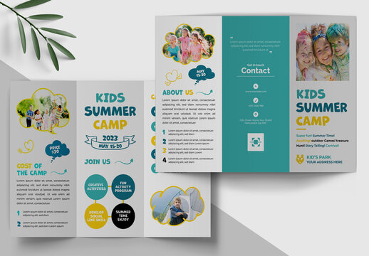 Kids Summer Camp Trifold Brochure Layout