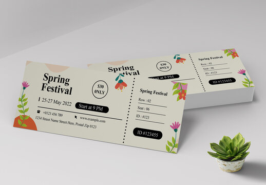 Spring Festival Event Ticket Design | Gate Pass