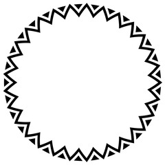Abstract Aztec frame. Circle tribal ethnic pattern in black and white color background. Tattoo concept.