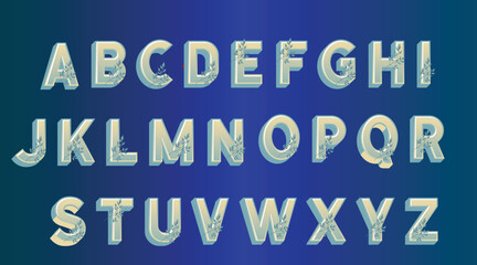 3D Leaves Alphabet Letters font