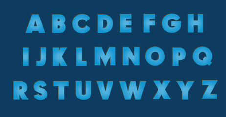 Blue Alphabet letters font
