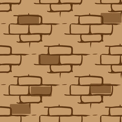 Brick wall vector seamless pattern