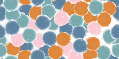 Colorful seamless pattern, background, collage with different watercolor shapes and stains. Vector illustration, wrapping paper