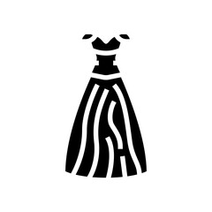 ballgown bride dress glyph icon vector. ballgown bride dress sign. isolated symbol illustration