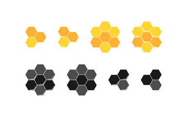 Honeycomb icon set. Bee honey illustration symbol. Sign sweet food vector