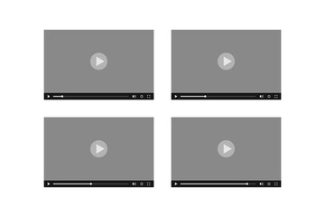 Video player template icon set. Multimedia player illustration symbol. Sign interface mediaplayer vector