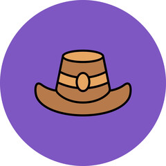 Autumn Hat Multicolor Circle Filled Line Icon