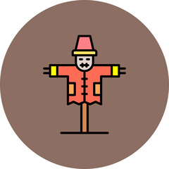 Scarecrow Multicolor Circle Filled Line Icon