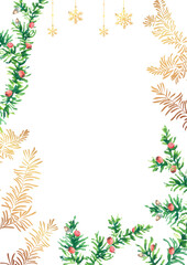 Christmas Poster - Illustration. Vector illustration of Christmas Background with branches of christmas tree