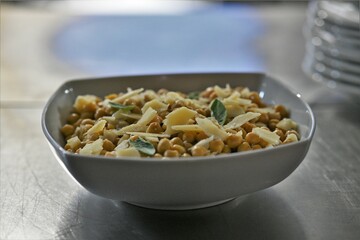 Beans with parmesan cheese