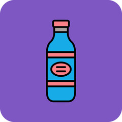 Bottle Multicolor Round Corner Filled Line Icon