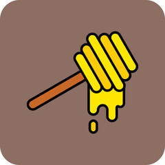 Honey Dip Multicolor Round Corner Filled Line Icon