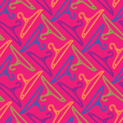 Clothes hanger vector seamless pattern