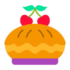 Cherry Pie Flat Icon