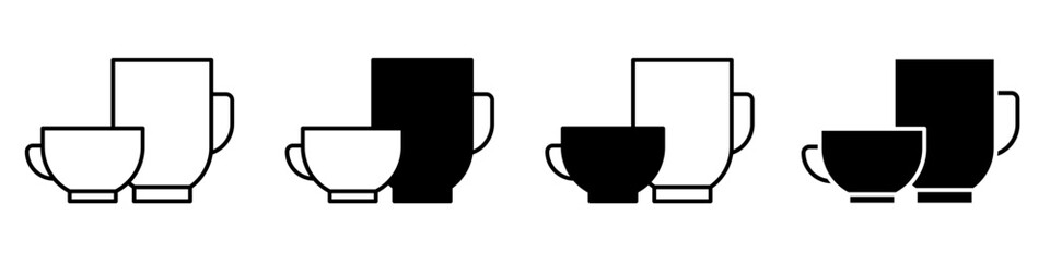 Coffee icon vector set. Tea illustration sign collection. hot drinks symbol or logo.