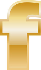 Obraz premium Golden gradient alphabet letter lowercase f