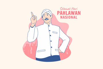 Illustrations Indonesian Heroes for Indonesian national Heroes Day Hari Pahlawan design concept