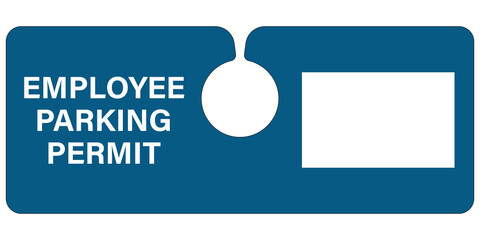 Parking permit hang tag employee 