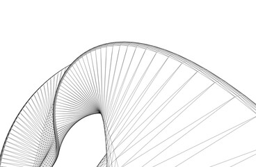 abstract architectural shape 3d illustration	