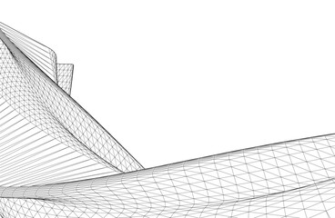 abstract architectural shape 3d illustration	
