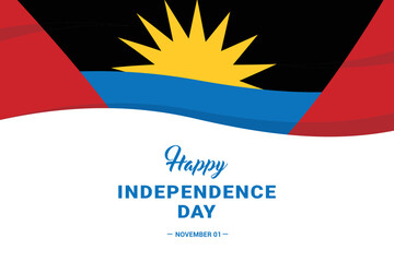 Antigua and Barbuda Independence Day. Vector Illustration. The illustration is suitable for banners, flyers, stickers, cards, etc.