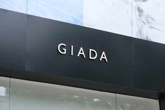 Shanghai,China-August 27th 2022: close up GIADA store logo. Luxury brand