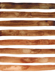 Abstract, watercolor background. Coffee, brown colors. Stripes.