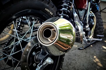 The exhaust pipe of motorbike