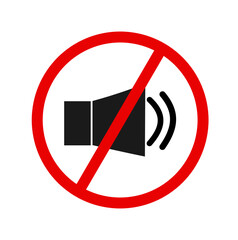 no sound symbol on white background