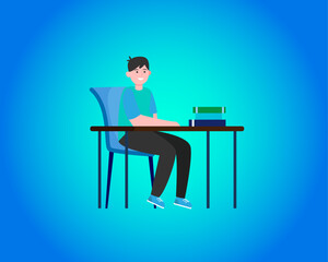student studying education vector