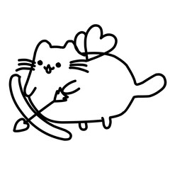 doodle cat hand drawn