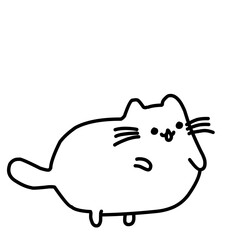 doodle cat hand drawn