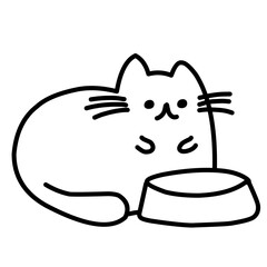 doodle cat hand drawn