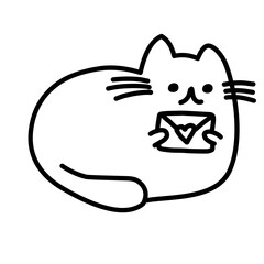 doodle cat hand drawn