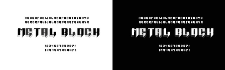 Classic Heavy Metal or Hard Rock Font. Rough typography alphabet collection. Vector illustration.