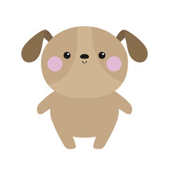 Dog puppy pooch icon. Cute cartoon kawaii funny baby character. Funny face. Pink cheek. Help homeless animal concept. Adopt me. Pet adoption. Flat design. White background. Isolated.