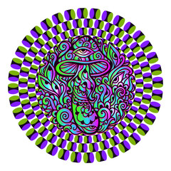 Psychedelic Magic Mushrooms. Vector illustration.