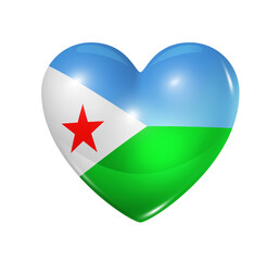 Love Djibouti, heart flag icon