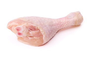 Raw chicken legs on white background isolated. Chicken meat. Diet meat.