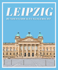 Vintage Poster Leipzig Bundesverwaltungsgericht
