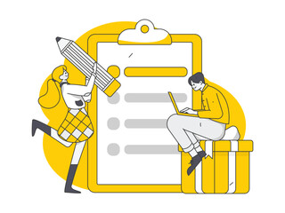 Invite friends for evaluation survey flat vector concept operation illustration
