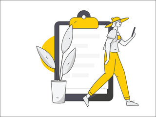 Invite friends for evaluation survey flat vector concept operation illustration
